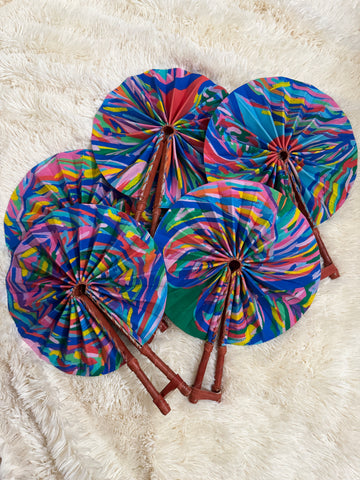 Handmade Leather Fan - Roses