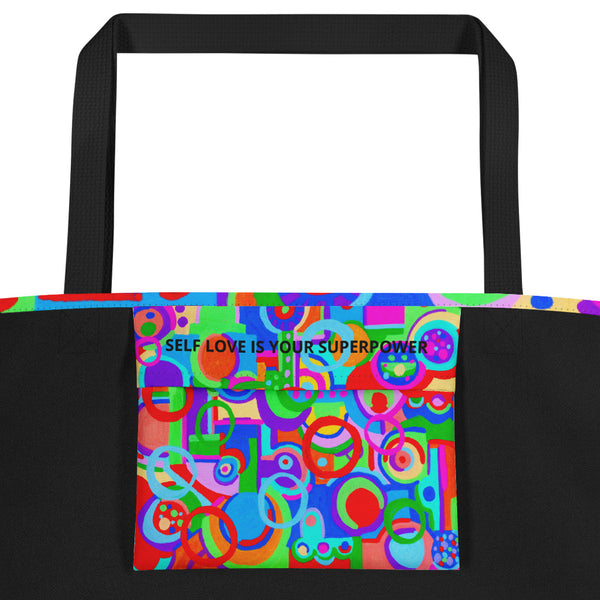 Color Rings Large Tote Bag