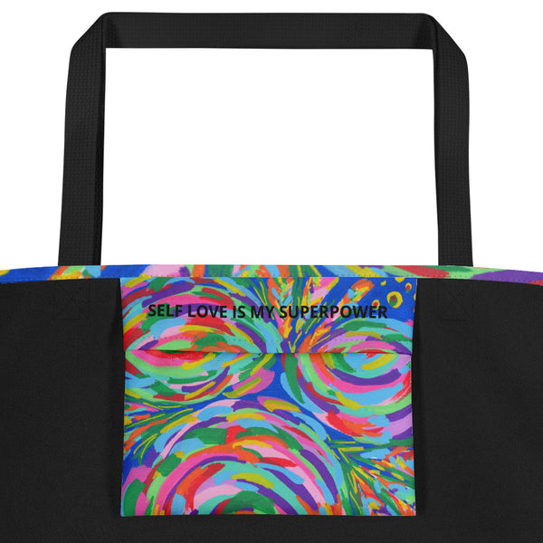 Flowers and Feathers Large Tote Bag