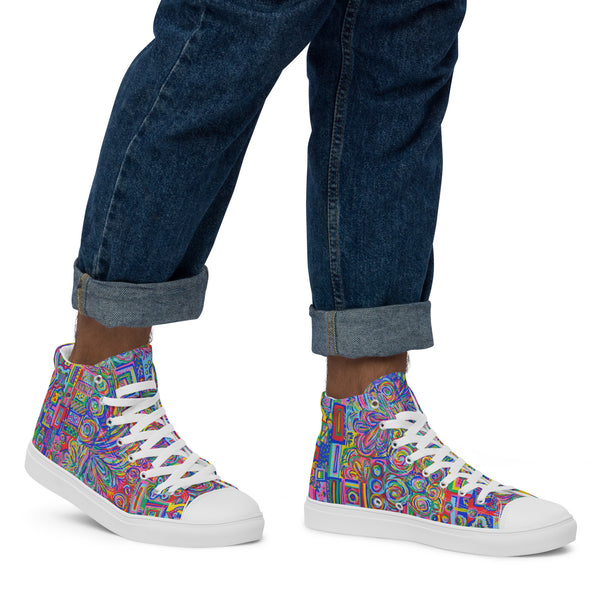F-Cancer - Men’s High Top Canvas Shoes