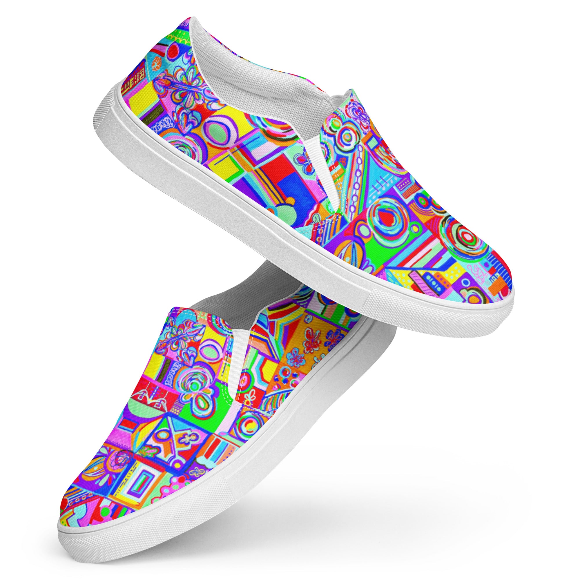 Square Life - Women's Slip-on Canvas Shoes – One Last Piece